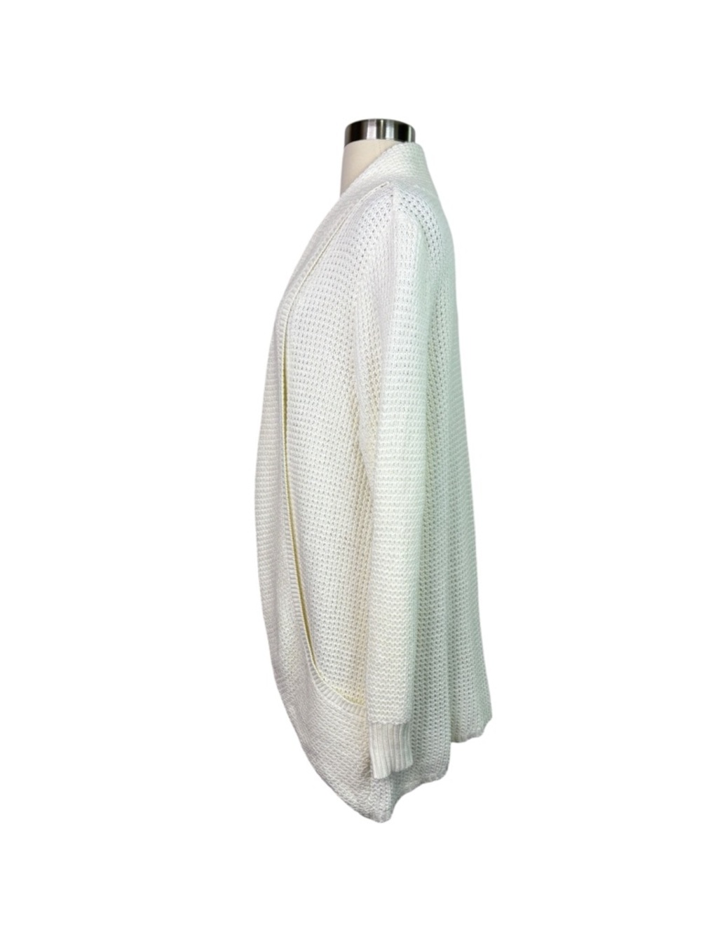 Market & Spruce Tabatha Waffle Knit Cotton Blend Cocoon Cardigan, XL Off white - Picture 9 of 13